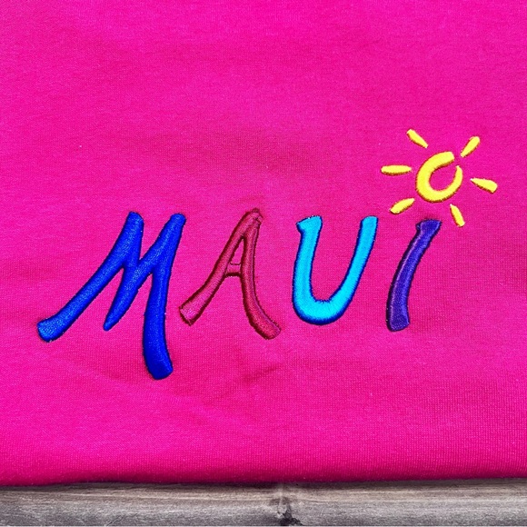 Vintage NWT HRLA Maui Embroidered T Shirt Size XL Pink Single Stitch Deadstock - Picture 13 of 16
